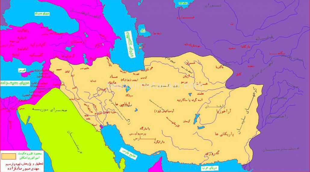 نقشه قلمرو سلسله اشکانیان